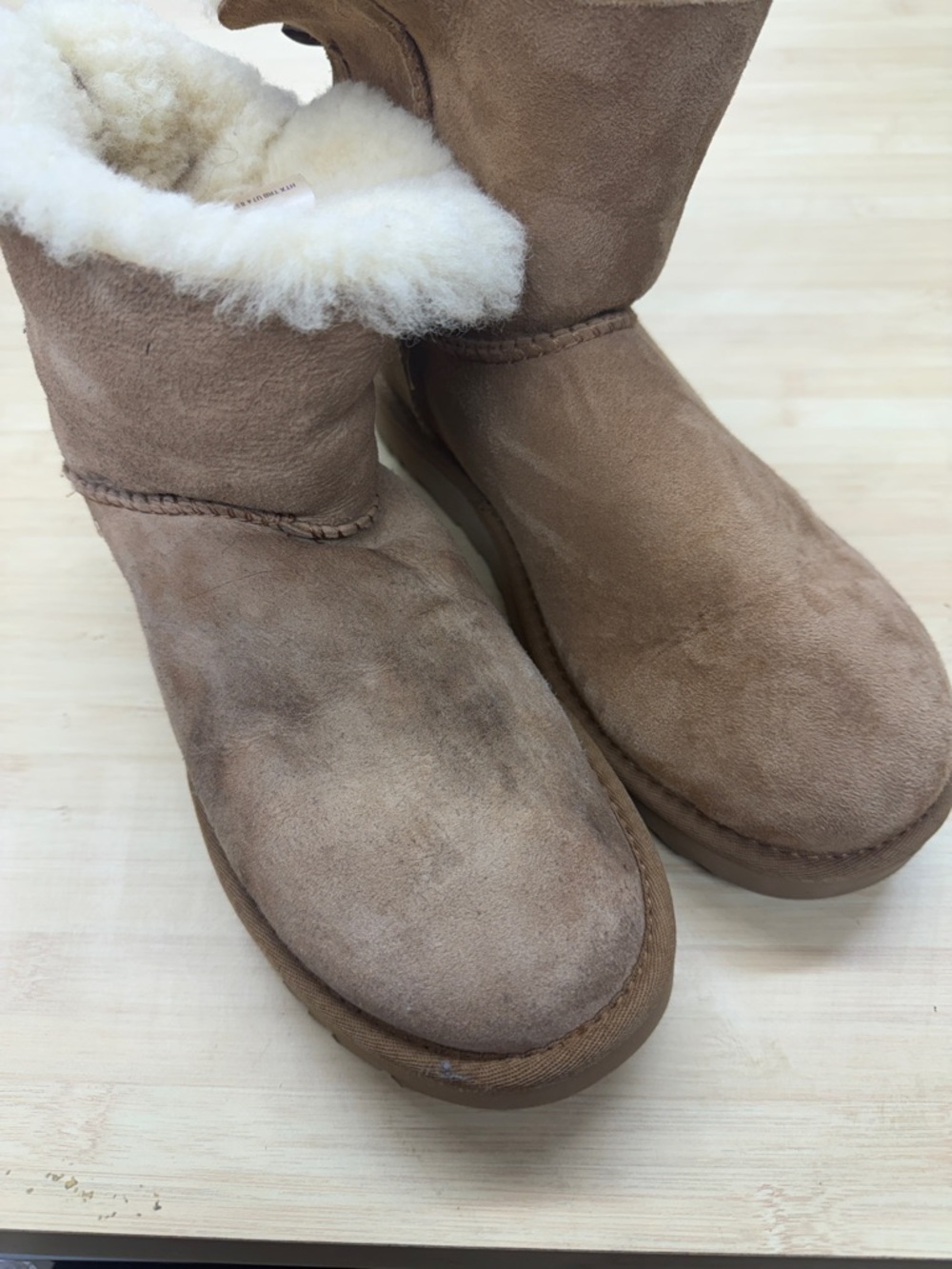 UGG Women's Suede Shearling Boots - Tan size 10